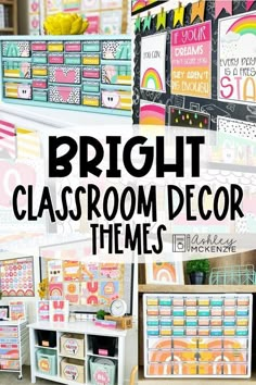 bright classroom decor themes with text overlay