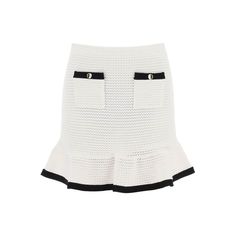 This Self-Portrait Mini Skirt Is Made In A Crochet Design With Micro Tonal Sequin Details. It Features An Elasticized Waist, Applied Pockets, And Contrasting Edges. The Inside Is Lined. The Model Is 177 Cm Tall And Wears Size S. Size Type: Int Material: 57% Vi 25% Pl 18% Pa Sku: 241632dgn000011-White Welcome To The Official Luosophy Poshmark Closet! Luosophy Is A Luxury Brand Reselling Company Founded In San Diego, Ca From 2016. All Our Products Are Imported From Italy And Sold In The Usa. We Do Luxury White Mini Skirt, Crochet Mini Skirt, Chic Party, Crochet Skirt, Peplum Hem, Black Crochet, White Crochet, Yoga Wear, Contemporary Fashion