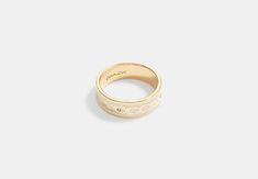 Signature Enamel Ring | COACH Adjustable Enamel Round Ring, Classic Enamel Rings For Anniversary, Adjustable Round Enamel Ring, Adjustable Enamel Ring, Gold Enamel Ring For Anniversary, Enamel Round Promise Ring, Gold Enamel Anniversary Ring, Round Enamel Promise Ring, Anniversary Gold Enamel Ring