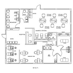 the floor plan for an office with two separate rooms and one living room in each