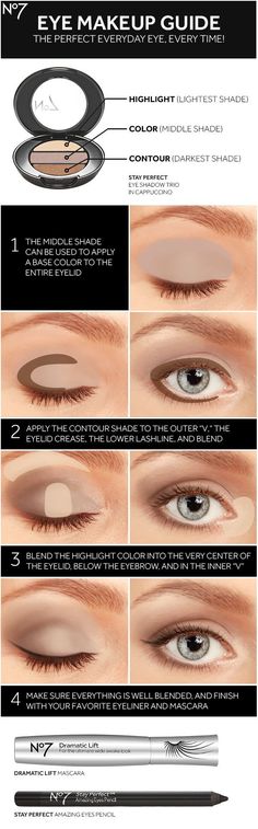 Sharpen your eye makeup skills with No7 eye shadow, mascara, eyeliner and this how-to guide for a brighter, bigger look. Make Up Guide, Eye Makeup Guide, Halloweenský Makeup, Smink Inspiration, Makijaż Smokey Eye, Makeup Guide, Makeup Tricks