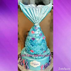 there is a cake that looks like a mermaid tail