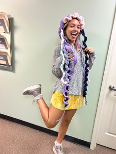 This Joyful Jellyfish hat is the perfect accessory for Halloween costumes, Cosplay, and Festival wear, or anytime you want! Each hat is unique with small variations in length and texture. Each primary color hat will have complementary colors for tentacles and frills. This hat is sooo soft and fun to wear, all your friends will be "JELLYOUS" Hat is adult sized, there will be a separate listing for kid sizes Jellyfish Hat Crochet, Crochet Jellyfish Hat, Jellyfish Hat, Fun Cosplay, Jellyfish Costume, Crochet Jellyfish, Crocheted Jellyfish, Crochet Fun, Costume Cosplay