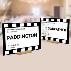 two black and white business cards with the name paddlington written on one side