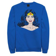 Power up your everyday look with this men's Wonder Woman sweatshirt. Power up your everyday look with this men's Wonder Woman sweatshirt. Crewneck Long sleevesFABRIC & CARE Cotton, polyester Machine wash Imported Size: XL. Color: Med Blue. Gender: male. Age Group: adult. Blue Cotton Sweatshirt With Character Print, Pop Culture Winter Sweatshirt With Character Print, Retro Long Sleeve Sweatshirt With Character Print, Blue Long Sleeve Sweatshirt With Character Print, Winter Pop Culture Crew Neck Tops, Blue Character Print Sweatshirt, Fan Merchandise Long Sleeve Sweatshirt, Winter Pop Culture Long Sleeve Tops, Winter Long Sleeve Pop Culture Tops