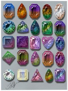 an assortment of different colored diamond shapes