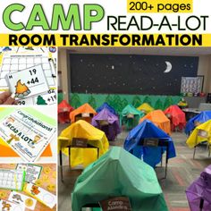 the camp read - alot room is filled with colorful tents