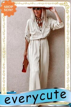 Apricot Lace-up High Waist Long Sleeve Wide Leg Jumpsuit Summer Long Sleeve Solid Color Jumpsuits And Rompers, Chic Long Sleeve Jumpsuits For Vacation, Chic Long Sleeve Jumpsuits And Rompers For Vacation, Beige Long Sleeve Casual Jumpsuit, Casual Beige Long Sleeve Jumpsuits And Rompers, Chic Long Sleeve Jumpsuits And Rompers For Beach, Beige Jumpsuits And Rompers With Pockets For Beach, Beige Beach Jumpsuits And Rompers With Pockets, Wide Leg Jumpsuit