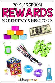 the back to school reward for elementary and middle school students is shown in this poster