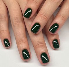 Dark Green Dip Nails, Emerald Green Nail Polish, Dark Green Nail Polish, Nail Supply Store, Dark Green Nails, Dnd Gel Polish, Green Nail Polish, Elegant Nails, Minimalist Nails