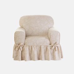 a chair with a ruffled skirt on it