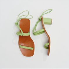 New Loq Leona Sandals In Pomelo Green Eusize 38 * Goatskin Leather And Lining * Double Lattice-Weave Straps * Removable Wraparound Strap * Strappy Silhouette * Block Heel * Tie At Ankle * Open Toe * Rubber Heel Patch At Leather Sole Brand New In Box. Comes From Smoke Free Home. No Try Ons, Trades Or Holds. Tags: Trendy Trending Aesthtic Blogger Paloma Wool Loq Lemaire Reformation Cult Gaia Malone Souliers Staud Amina Muaddi Shopbop Garmentory Ssense Dear Frances By Far Neous Paris Texas Maje San Green Lace-up Sandals With Wrapped Heel, Summer Leather Lace-up Sandals With Stacked Heel, Summer Lace-up Block Heel Sandals With Padded Heel, Summer Lace-up Block Heel Sandals With Heel Loop, Summer Lace-up Sandals With Padded Heel And Round Toe, Summer Lace-up Sandals With Wrapped Low Heel, Spring Lace-up Sandals With Low Heel And Heel Strap, Leather Low Heel Heels For Vacation, Summer Leather Lace-up Sandals With Ankle Strap