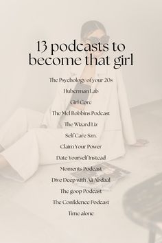 podcasts, self care, success, that girl, glow up Podcasts Self Improvement, Best Self Help Podcasts, Self Improvement Podcasts For Women, Podcasts That Changed My Life, Podcasts For Women In 30s, It Girl Podcasts, Podcasts For Women In Their 20s, That Girl Motivation, Best Podcasts For Self Improvement