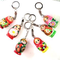 nesting doll russian wood keychain Stacking Dolls, Wooden Keychain, Russian Nesting Dolls, Bag Diy, Nesting Dolls, One 1, Key Chain, Keychains, Different Colors