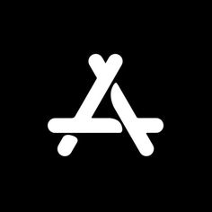 a black and white logo with the letter a in it's center, on a dark background