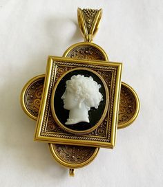 Fabulous Antique Victorian 18k Etruscan Carved Hard Stone Cameo Pin/Pendant | eBay Luxury Antique Cameo Jewelry, Antique Cameo Yellow Gold Jewelry, Antique Cameo Oval Cabochon Jewelry, Ornate Antique Gold Cameo Necklace, Antique Oval Cameo Brooch, Pin Pendant, Victorian Jewelry, Antique Victorian, Gold And Silver