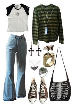 Street Grunge Outfits, Fall Fairy Grunge Outfits, 2022 Casual Outfits, Grunge Y2k Aesthetic, Outfits Retro, Grunge Y2k