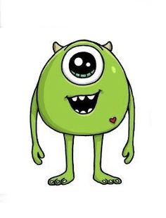 an image of a green monster with big eyes