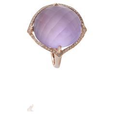 Estate Effy 14KT Rose Gold Faceted Cabochon Purple Amethyst and Diamond Cocktail Ring. This striking ring features a vibrant purple amethyst centerpiece, accented by 0.28 carats of round cut diamonds. Crafted from luxurious 14KT rose gold, it exudes elegance and sophistication, making it a perfect statement piece for any occasion. 9.80 grams. Size 7 US. Luxury Elegant Faceted Amethyst Ring, Luxury Purple Rings With Rose Cut Diamonds, Luxury Round Amethyst Ring With Rose Cut Diamonds, Luxury Rose Gold Oval Cabochon Jewelry, Gemstone Diamond Ring, Gold Tiger Eye, Tanzanite Diamond Ring, Amethyst And Diamond Ring, Diamond Cocktail Ring