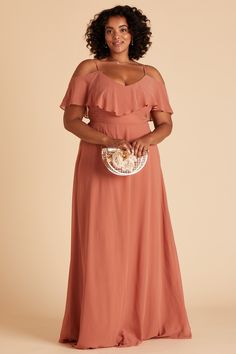 <p>A delicately ruffled panel drapes the front and back of our Jane Convertible bridesmaid dress. This floor length gown is spun of an airy taupe chiffon and can be worn 1 of 3 different ways making it the best option for a seamless mix and match bridal party. At $99, this convertible bridesmaid dress is a crowd pleaser.</p> Vestidos Color Melon, Terracotta Bridesmaid Dresses, Terracotta Bridesmaid, Panel Drapes, Grey Bridesmaids, Convertible Bridesmaid Dress, Birdy Grey, Affordable Bridesmaid Dresses, Grey Bridesmaid Dresses