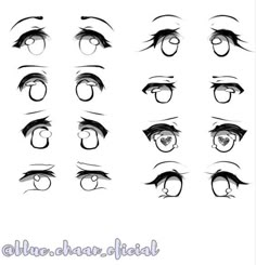 the different types of eyes and eyebrows for each individual character in this video game, which is