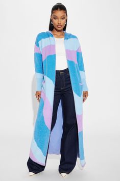 Available In Blue/combo. Cardigan Sweater Abstract Print Long Sleeve Pockets Belted 45% Cotton 55% Nylon Imported | Feelin' The Energy Cardigan in Blue size XL by Fashion Nova Sweaters Cardigan, Purple Cardigan, Cardigan Sweater Coat, Sweater Jumpsuit, Long Sweaters Cardigan, Women Hoodies Sweatshirts, Halloween Dress, The Energy, Matching Dresses