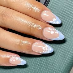 nails inspo Beachy Nails, Easy Nails, Vacation Nails, Short Acrylic Nails Designs, Beach Nails