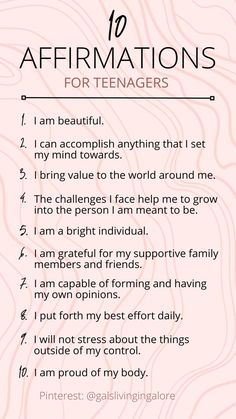 Affirmation Quotes For Daughter, Morning Affirmations Before School, High Grade Affirmation, Daily Affirmations For High School Students, Middle School Positive Affirmations, Encouragement For Teens, Words Of Encouragement For Teenage Girl, Goals For Teens, Positive College Affirmations