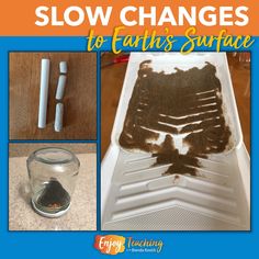 there is a collage of pictures with text that says slow changes to faith's surface