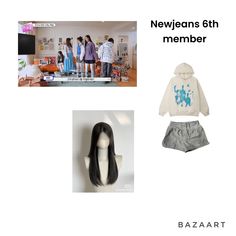 some people are standing around in front of a white background and there is an advertisement for bazaart