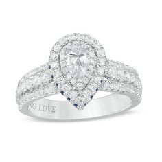 a pear shaped diamond engagement ring