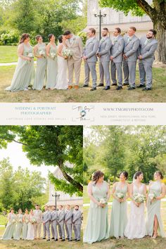 the bride and grooms are posing for pictures