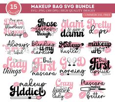 Makeup Bag Design, Makeup Bag Svg, Makeup Svg, Stickers Business, Design Bag, Makeup Quotes, Vector Cut Files, Makeup Bundles, Bag Design