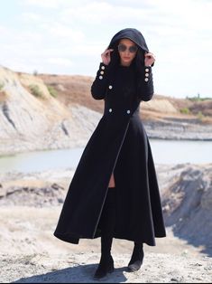 Black Cashmere Coat, Women Wool Coat, Long Wool Coat Women, Cashmere Coat Women, Wool Coat Black, Coat Plus Size, Wool Winter Coat, Black Wool Coat, Wool Coat Women