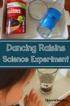 the science experiment is fun for kids to learn about raisins and how they use it