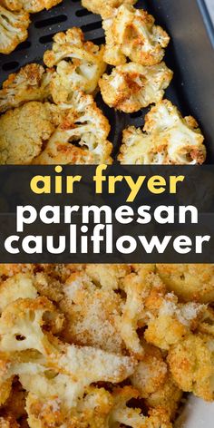 air fryer parmesan cauliflower with text overlay