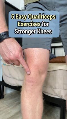 Discover 5 easy quadriceps exercises to help you build stronger knees and improve joint stability. These beginner-friendly workouts target the crucial muscles that support your knees, reducing the risk of injury and enhancing overall mobility. Incorporate these exercises into your routine for pain-free movement and better knee health.  #QuadricepsExercises #StrongerKnees #JointStability #BeginnerFriendly #MuscleSupport #ReducedRisk #EnhancedMobility #KneeHealth Knee Physical Therapy, Quadriceps Exercises, Knee Physical Therapy Exercises, Stronger Knees, Knee Replacement Exercises, Knee Replacement Recovery, Knee Pain Relief Remedies, Knee Pain Relief Exercises, Knee Health