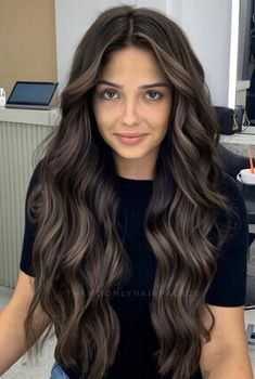 Dark Ash Brunette Hair, Cool Toned Lived In Brunette, Natural Balayage For Brown Hair, Ashy Brown Babylights On Dark Hair, Rich Ash Brown Hair, Cool Beige Brunette, Chocolate Brown Dimensional Hair, Dark Brown Hair With Dimension Cool Tone, Ash Brunette Hair Dark