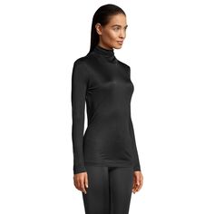 If you're always chilly at home or the office, this turtleneck is for you. As a natural insulator, silk's hollow fibers are the key to its warming power. It holds in body heat, plus wicks away moisture. It's also incredibly light, super soft and layers neatly under shirts and sweaters. It's a winter must-have!Click on this INTIMATES & SLEEPWEAR Guide to find the perfect fit and more! Tag free Holds in body heat Naturally wicks moisture Breathable to prevent overheating Light enough to layer under office attire Turtleneck can be worn folded over or scrunchedFIT & SIZING Long sleeves TurtleneckFABRIC & CARE Silk Machine wash - delicate Imported Size: X Large. Color: Black. Gender: female. Age Group: adult. Layered Turtleneck, Winter Must Haves, Puffy Coat, Turtleneck Top, Wool Turtleneck, Office Attire, Long Sleeve Turtleneck, Plus Size Shorts, Turtle Neck Top