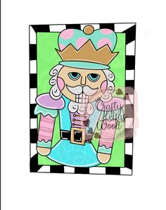 a drawing of a cartoon character wearing a crown