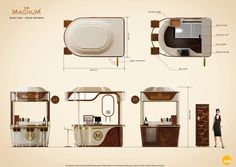 an old fashioned bathroom is shown in three different views