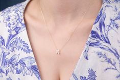 Our dainty flower necklace is 14k solid gold. Our flower pendant is decorated with pear shaped zircon stones that look fascinating. It has a dainty and minimalist style that you love it! When considered as a gift, it will make your loved ones happy on their birthdays, mother's day, valentine's day, anniversaries, graduations, or women's day.  🎁 If you want, you can add a gift note for your loved ones. It arrives in a special jewelry gift box. ✨ We respond to your questions happily. Your questio Delicate Flower Necklace For Anniversary, Flower Necklace Gold, Pendant Minimalist, Solid Gold Necklace, Flower Pendant Necklace, Floral Necklace, Special Jewelry, Gold Flower, Gifts For Nature Lovers