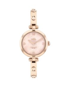 Coach Cary Watch, 26mm Coach Watch With Diamond Hour Markers, Coach Watches With Diamond Hour Markers And Round Dial, Luxury Coach Watches With Polished Finish, Luxury Coach Watches With Diamond Hour Markers, Elegant Coach Watch With Polished Finish, Coach Luxury Rose Gold Watch, Coach Analog Watch For Formal Occasions, Coach Analog Watches For Formal Occasions, Luxury Rose Gold Coach Watch