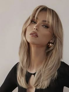 Curtain Bangs With Layers And Face Frame, Feathery Layers With Curtain Bangs, Edgy Braid Hairstyles, Butterfly Haircut With Bangs Straight Hair, Round Layers With Wispy Bangs, Long Blonde Hair Round Face, Long Layered Hair With Short Curtain Bangs, Bangs Into Layers, Haircuts Fringe Bangs