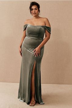 Shop All Plus Size Bridal Dresses - BHLDN Spring Wedding Guest Dresses, Issa Dresses, Sage Green Bridesmaid, Plus Size Bridesmaid Dresses, Spring Wedding Guest, Plus Size Bridesmaid, Shoulder Stretch, Velvet Maxi Dress, Velvet Maxi