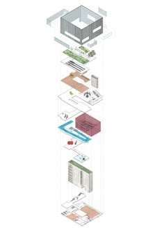 the diagram shows how to use different types of materials in an architectural design project, including floor plans and elevation details