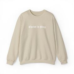 Christ is King Christian Sweatshirt Bible Verse Sweater Christian Crewneck Jesus Sweater Aesthetic Christian Sweatshirt Faith Sweatshirt - Etsy South Africa Cristian Sweater, Christian Christmas Sweatshirt, Embroidered Crewneck Christian, Christian Sweaters For Women, Bible Verse Crewneck, Christ Is King, Jesus Sweater, Christian Sweatshirts, Sweater Aesthetic