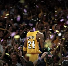 the basketball player is surrounded by confetti and confetti