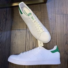 Brand New Without Box Adidas Originals Stan Smith Sneakers Men's Size 19 White/ Green M20324 Classic Adidas Sneakers With Perforations, Classic Adidas Slip-on Sneakers, Classic Adidas Skate Shoes With Cushioned Footbed, Adidas Cushioned Skate Shoes, White Adidas, Adidas Men, Mens Shoes Sneakers, Adidas Originals, Shoes Sneakers