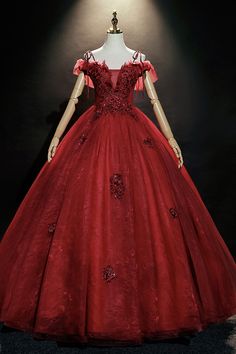 Burgundy lace long ball gown dress formal dress Off Shoulder Tulle, Long Ball Gown, Prom Dress Burgundy, Lace Long Prom Dress, Burgundy Evening Dress, Victorian Dresses, Ball Gown Dress, Gown Plus Size, Lace Formal Dress